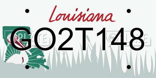 GO2T148 Louisiana License Plate
