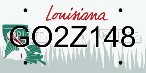 GO2Z148 Louisiana License Plate
