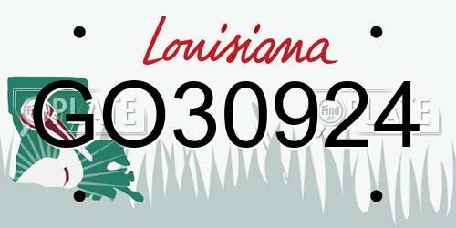GO30924 Louisiana License Plate