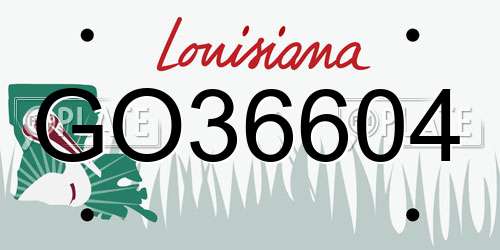 GO36604 Louisiana License Plate
