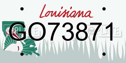 GO73871 Louisiana License Plate