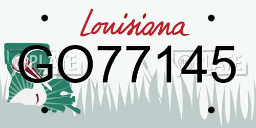 GO77145 Louisiana License Plate