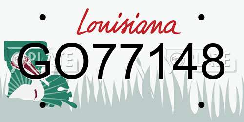 GO77148 Louisiana License Plate