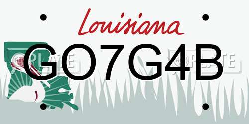GO7G4B Louisiana License Plate