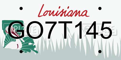 GO7T145 Louisiana License Plate