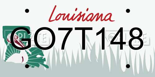 GO7T148 Louisiana License Plate