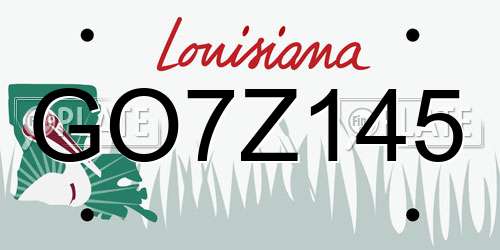 GO7Z145 Louisiana License Plate