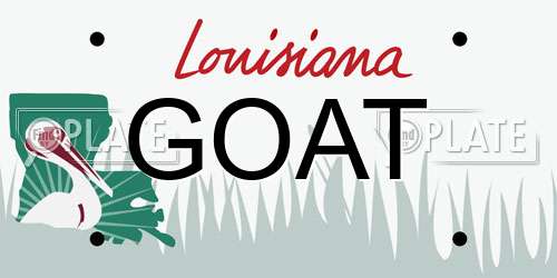 GOAT Louisiana License Plate