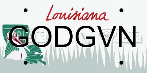 GODGVN Louisiana License Plate
