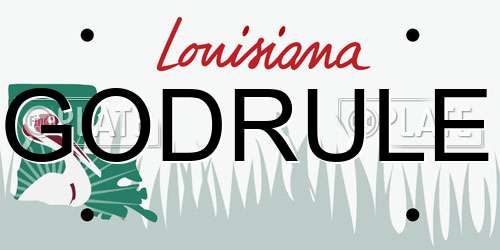 GODRULE Louisiana License Plate