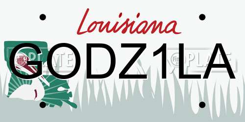 GODZ1LA Louisiana License Plate