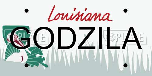 GODZILA Louisiana License Plate