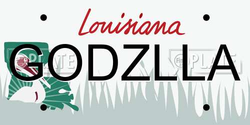 GODZLLA Louisiana License Plate