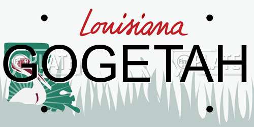 GOGETAH Louisiana License Plate