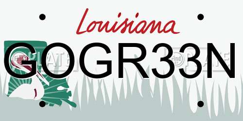 GOGR33N Louisiana License Plate
