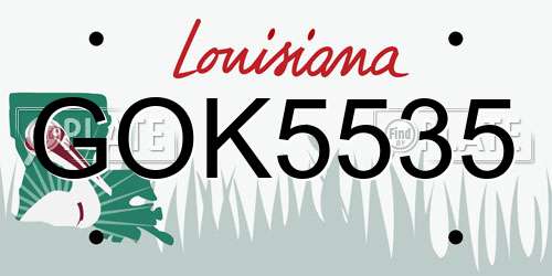 GOK5535 Louisiana License Plate