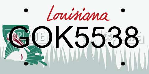GOK5538 Louisiana License Plate