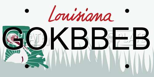 GOKBBEB Louisiana License Plate
