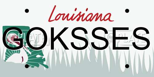 GOKSSES Louisiana License Plate