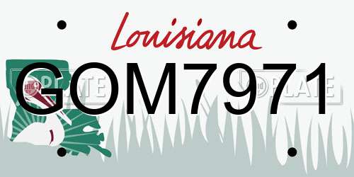 GOM7971 Louisiana License Plate