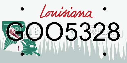 GOO5328 Louisiana License Plate