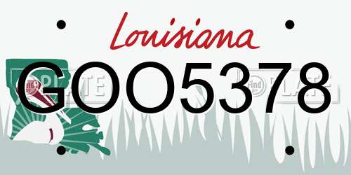 GOO5378 Louisiana License Plate