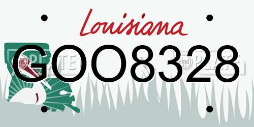 GOO8328 Louisiana License Plate