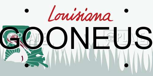 GOONEUS Louisiana License Plate