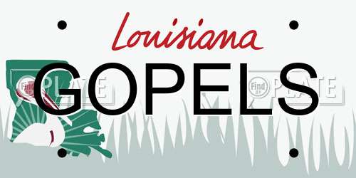 GOPELS Louisiana License Plate