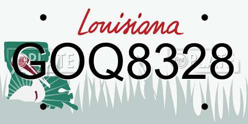GOQ8328 Louisiana License Plate