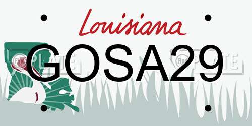 GOSA29 Louisiana License Plate