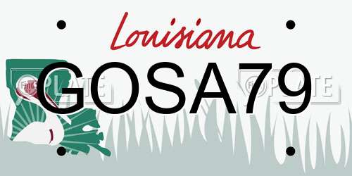 GOSA79 Louisiana License Plate