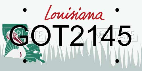 GOT2145 Louisiana License Plate