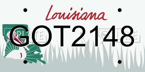 GOT2148 Louisiana License Plate