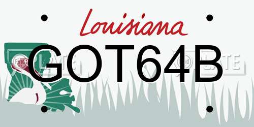 GOT64B Louisiana License Plate