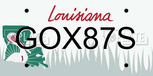 GOX87S Louisiana License Plate