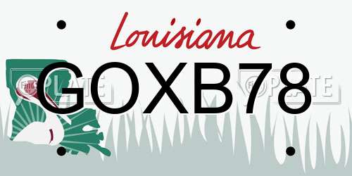 GOXB78 Louisiana License Plate