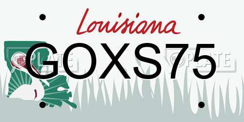 GOXS75 Louisiana License Plate