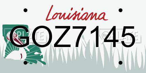 GOZ7145 Louisiana License Plate