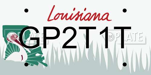 GP2T1T Louisiana License Plate