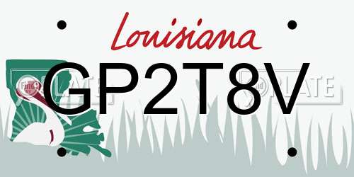 GP2T8V Louisiana License Plate