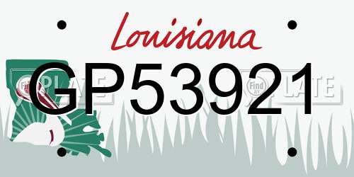 GP53921 Louisiana License Plate