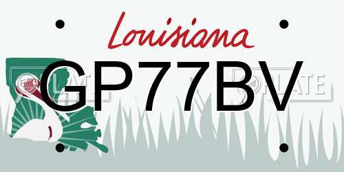 GP77BV Louisiana License Plate
