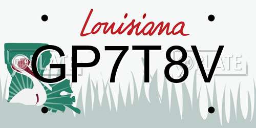 GP7T8V Louisiana License Plate