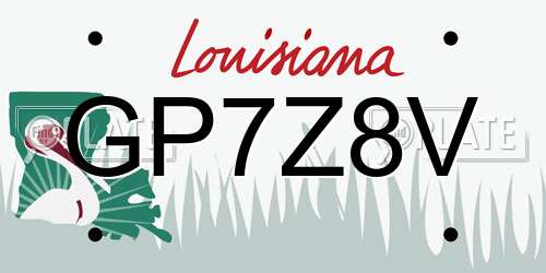 GP7Z8V Louisiana License Plate