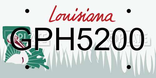 GPH5200 Louisiana License Plate