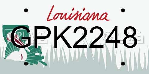 GPK2248 Louisiana License Plate