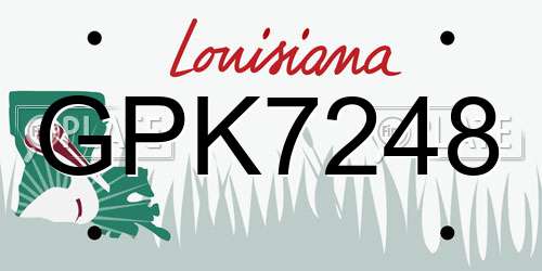 GPK7248 Louisiana License Plate