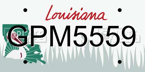 GPM5559 Louisiana License Plate