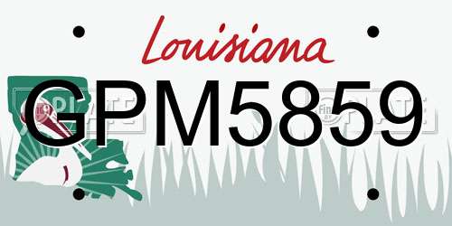 GPM5859 Louisiana License Plate